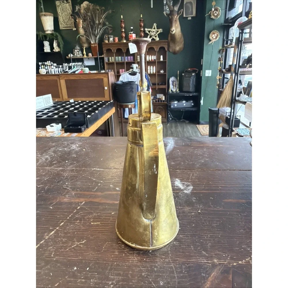 Antique Brass Oil Bottle Cup Vintage H22cm A-9433017-D